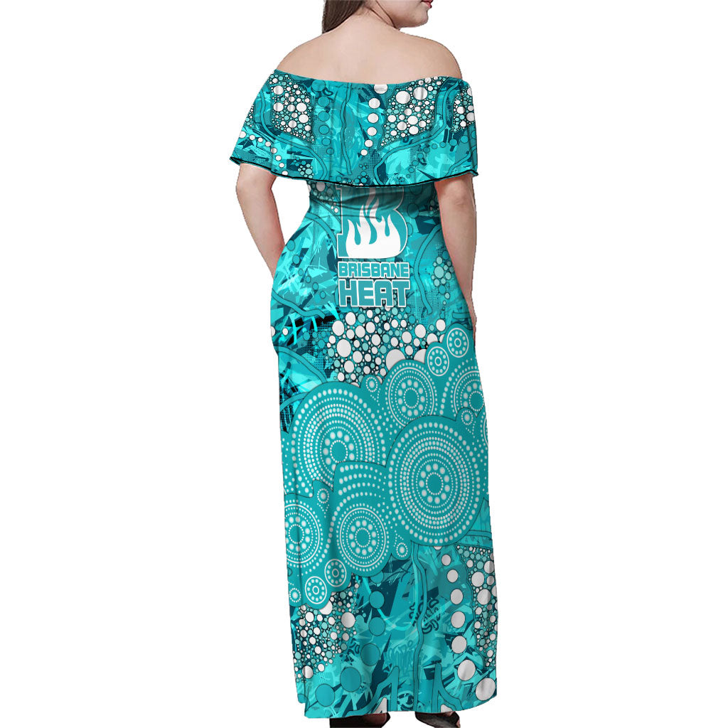 Brisbane Heat Family Matching Off Shoulder Maxi Dress and Hawaiian Shirt Graffiti Urban Aboriginal Dot Abstract Design