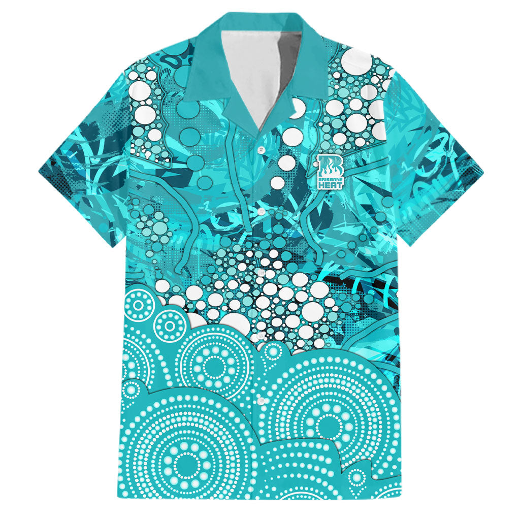 Brisbane Heat Family Matching Puletasi and Hawaiian Shirt Graffiti Urban Aboriginal Dot Abstract Design
