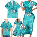 Brisbane Heat Family Matching Short Sleeve Bodycon Dress and Hawaiian Shirt Graffiti Urban Aboriginal Dot Abstract Design