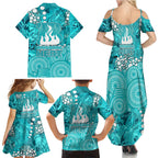 Brisbane Heat Family Matching Summer Maxi Dress and Hawaiian Shirt Graffiti Urban Aboriginal Dot Abstract Design