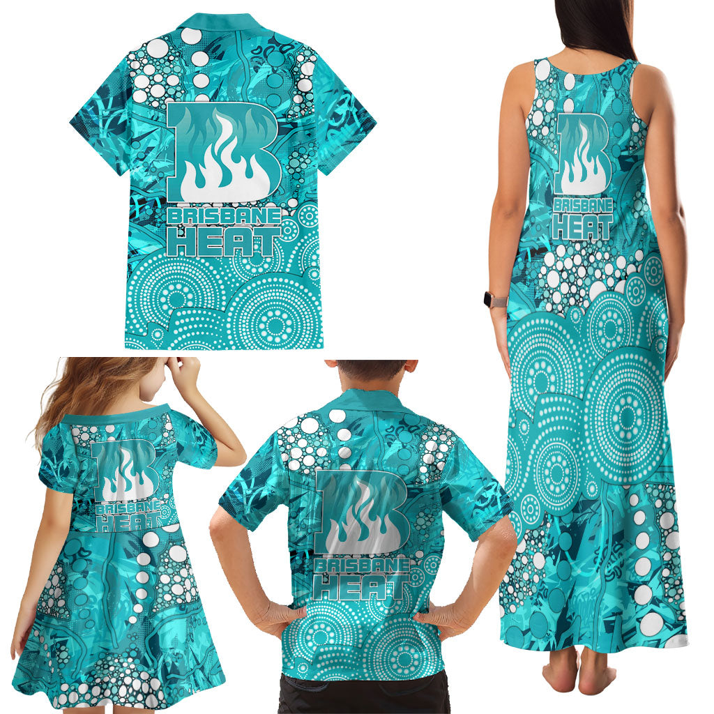 Brisbane Heat Family Matching Tank Maxi Dress and Hawaiian Shirt Graffiti Urban Aboriginal Dot Abstract Design