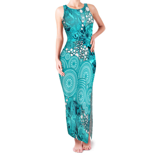 Brisbane Heat Family Matching Tank Maxi Dress and Hawaiian Shirt Graffiti Urban Aboriginal Dot Abstract Design