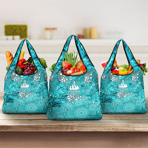 Brisbane Heat Grocery Bag Graffiti Urban Aboriginal Dot Abstract Design