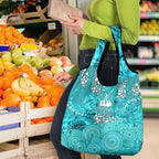 Brisbane Heat Grocery Bag Graffiti Urban Aboriginal Dot Abstract Design