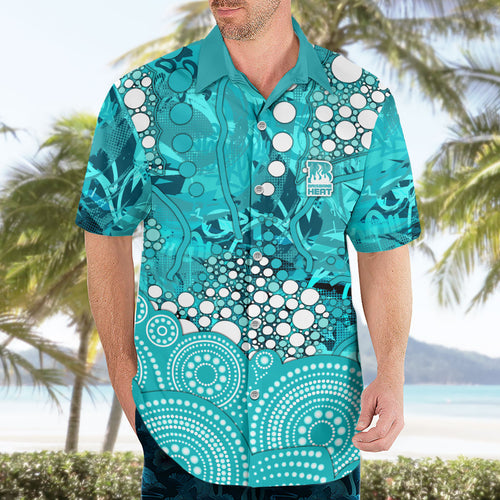 Brisbane Heat Hawaiian Shirt Graffiti Urban Aboriginal Dot Abstract Design