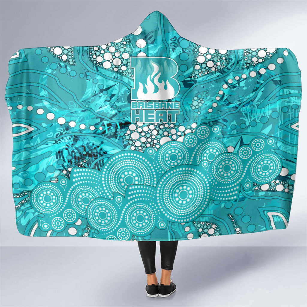 Brisbane Heat Hooded Blanket Graffiti Urban Aboriginal Dot Abstract Design