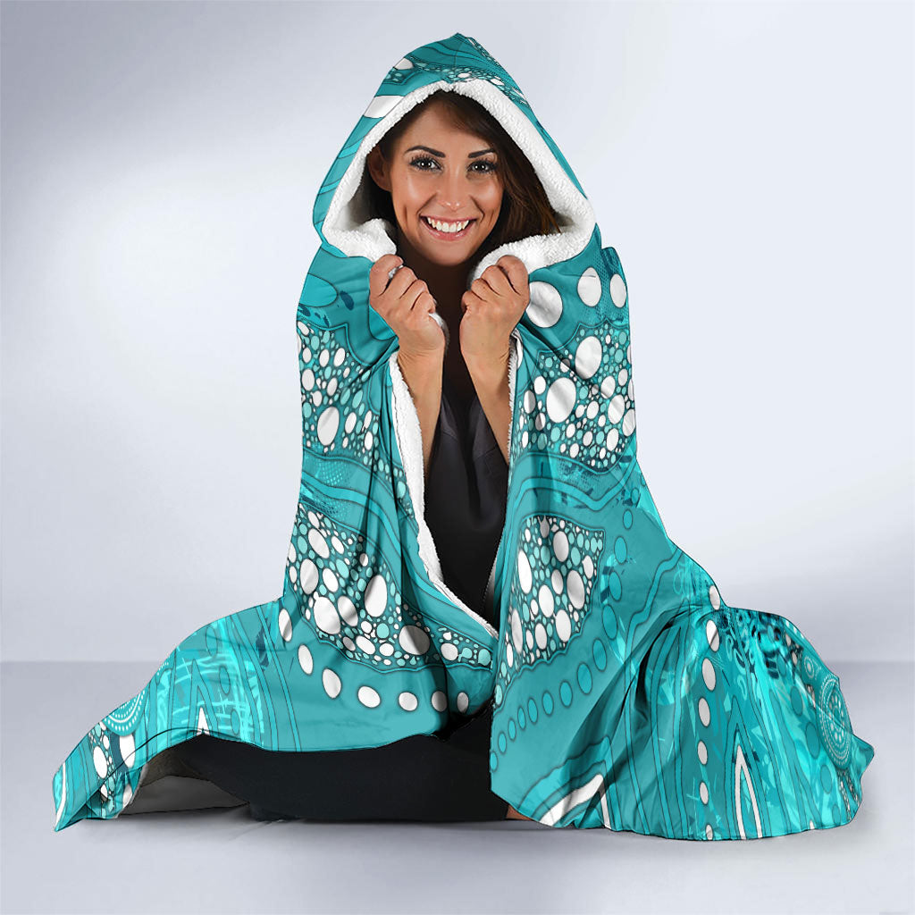 Brisbane Heat Hooded Blanket Graffiti Urban Aboriginal Dot Abstract Design
