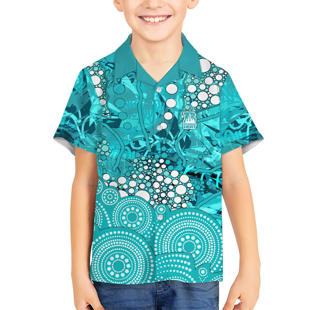 Brisbane Heat Kid Hawaiian Shirt Graffiti Urban Aboriginal Dot Abstract Design