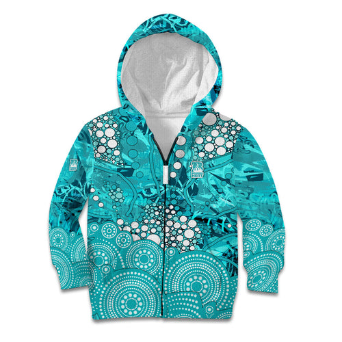 Brisbane Heat Kid Hoodie Graffiti Urban Aboriginal Dot Abstract Design