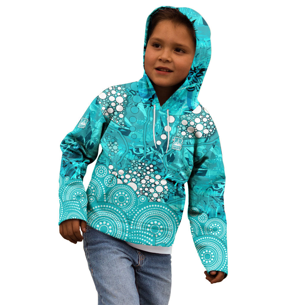 Brisbane Heat Kid Hoodie Graffiti Urban Aboriginal Dot Abstract Design