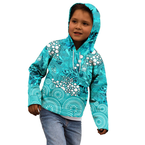 Brisbane Heat Kid Hoodie Graffiti Urban Aboriginal Dot Abstract Design