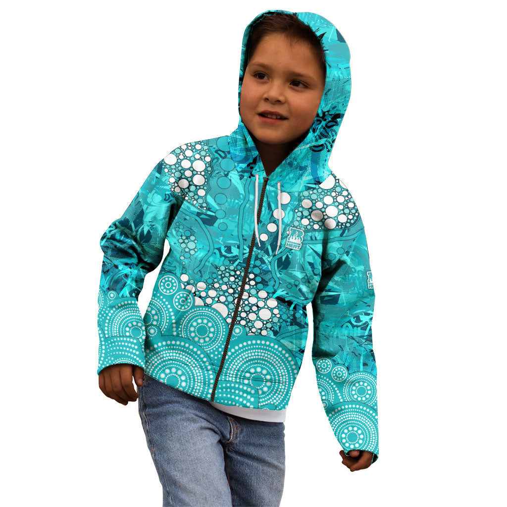 Brisbane Heat Kid Hoodie Graffiti Urban Aboriginal Dot Abstract Design
