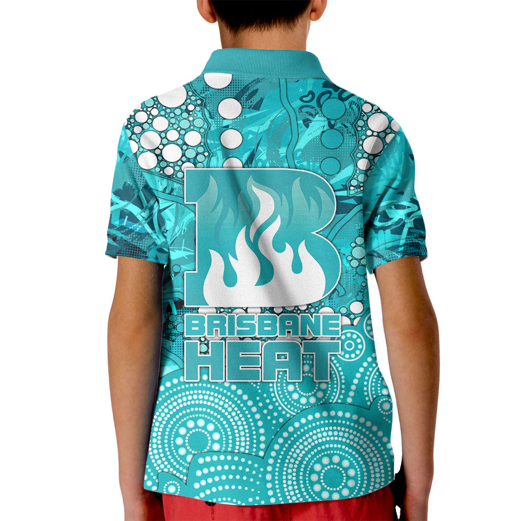 Brisbane Heat Kid Polo Shirt Graffiti Urban Aboriginal Dot Abstract Design