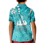 Brisbane Heat Kid Polo Shirt Graffiti Urban Aboriginal Dot Abstract Design