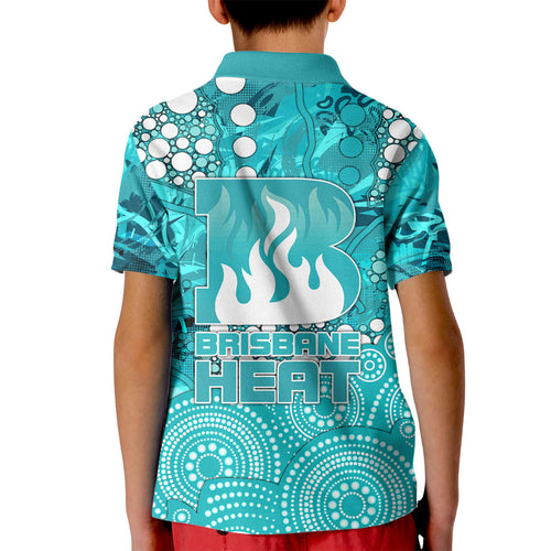 Brisbane Heat Kid Polo Shirt Graffiti Urban Aboriginal Dot Abstract Design