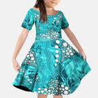 Brisbane Heat Kid Short Sleeve Dress Graffiti Urban Aboriginal Dot Abstract Design