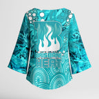 Brisbane Heat Kimono Sleeve Blouse Graffiti Urban Aboriginal Dot Abstract Design