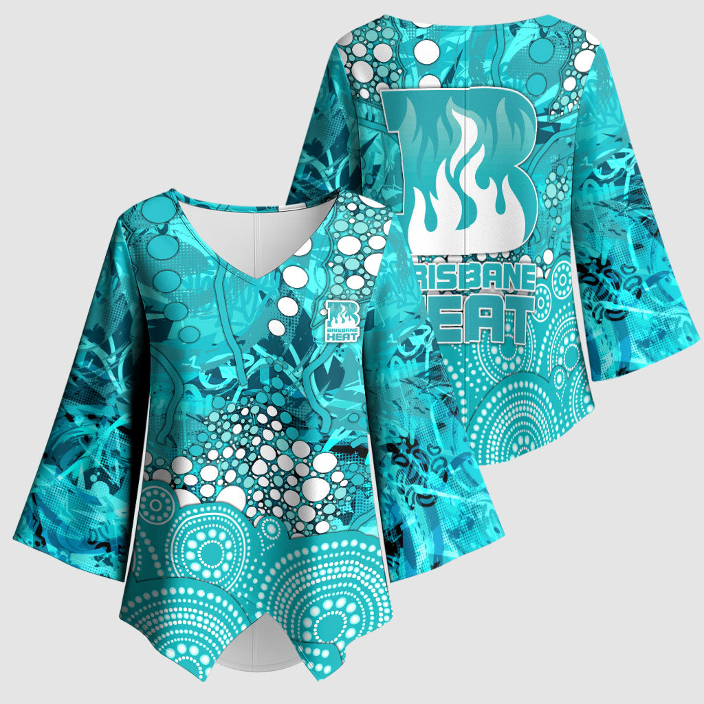 Brisbane Heat Kimono Sleeve Blouse Graffiti Urban Aboriginal Dot Abstract Design