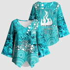 Brisbane Heat Kimono Sleeve Blouse Graffiti Urban Aboriginal Dot Abstract Design