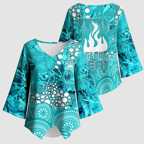 Brisbane Heat Kimono Sleeve Blouse Graffiti Urban Aboriginal Dot Abstract Design