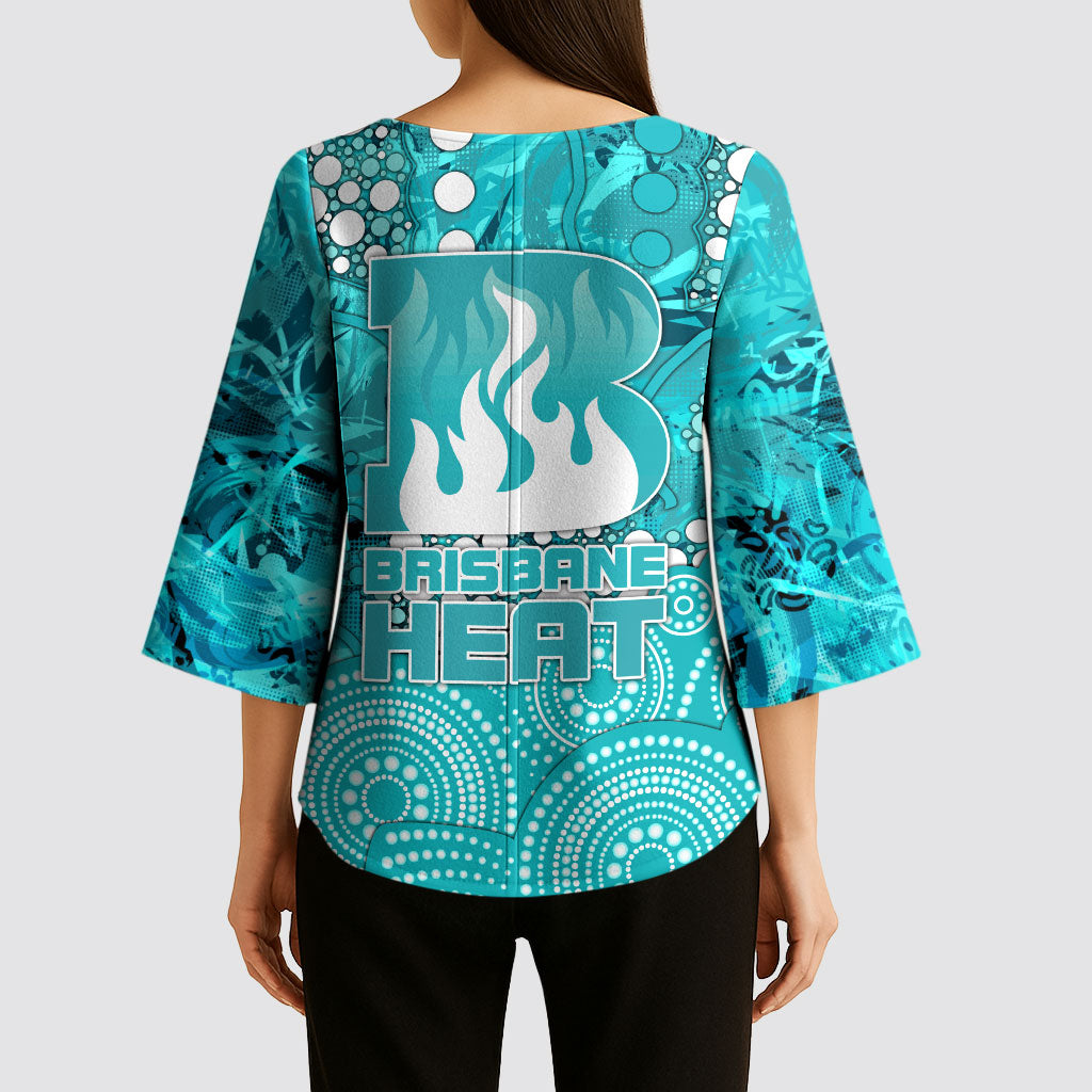 Brisbane Heat Kimono Sleeve Blouse Graffiti Urban Aboriginal Dot Abstract Design