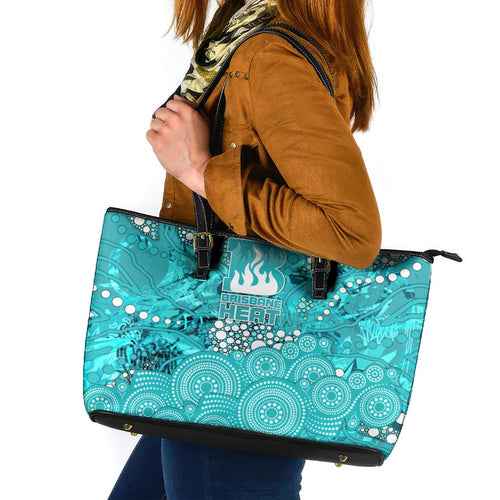 Brisbane Heat Leather Tote Bag Graffiti Urban Aboriginal Dot Abstract Design