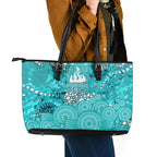 Brisbane Heat Leather Tote Bag Graffiti Urban Aboriginal Dot Abstract Design