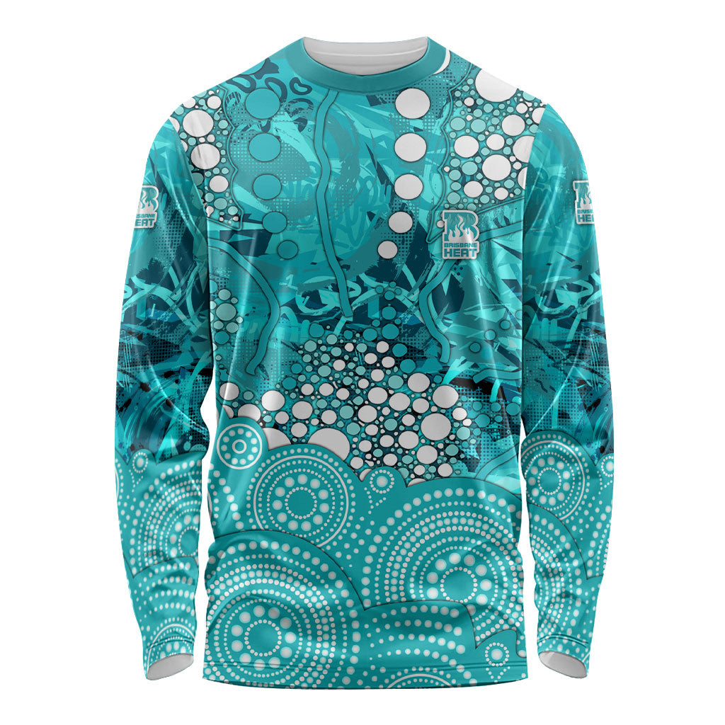 Brisbane Heat Long Sleeve Shirt Graffiti Urban Aboriginal Dot Abstract Design