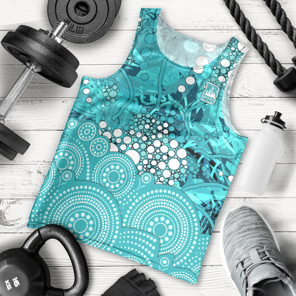 Brisbane Heat Men Tank Top Graffiti Urban Aboriginal Dot Abstract Design