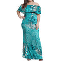 Brisbane Heat Off Shoulder Maxi Dress Graffiti Urban Aboriginal Dot Abstract Design