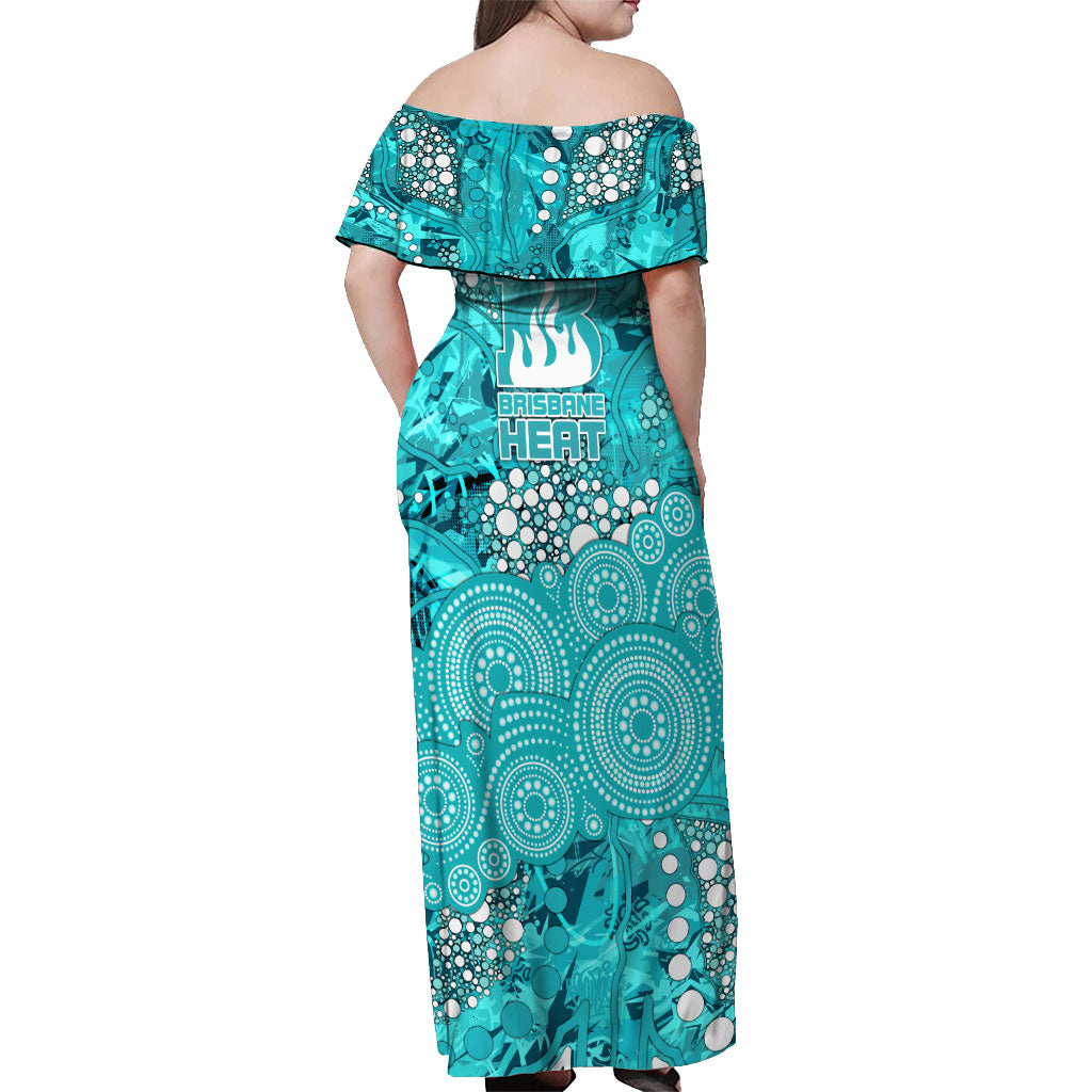 Brisbane Heat Off Shoulder Maxi Dress Graffiti Urban Aboriginal Dot Abstract Design