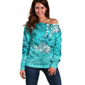 Brisbane Heat Off Shoulder Sweater Graffiti Urban Aboriginal Dot Abstract Design