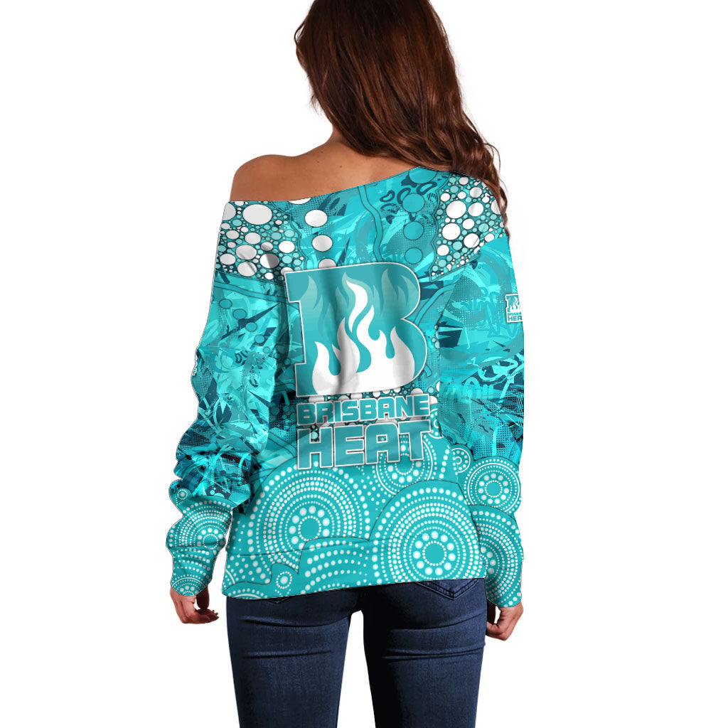 Brisbane Heat Off Shoulder Sweater Graffiti Urban Aboriginal Dot Abstract Design