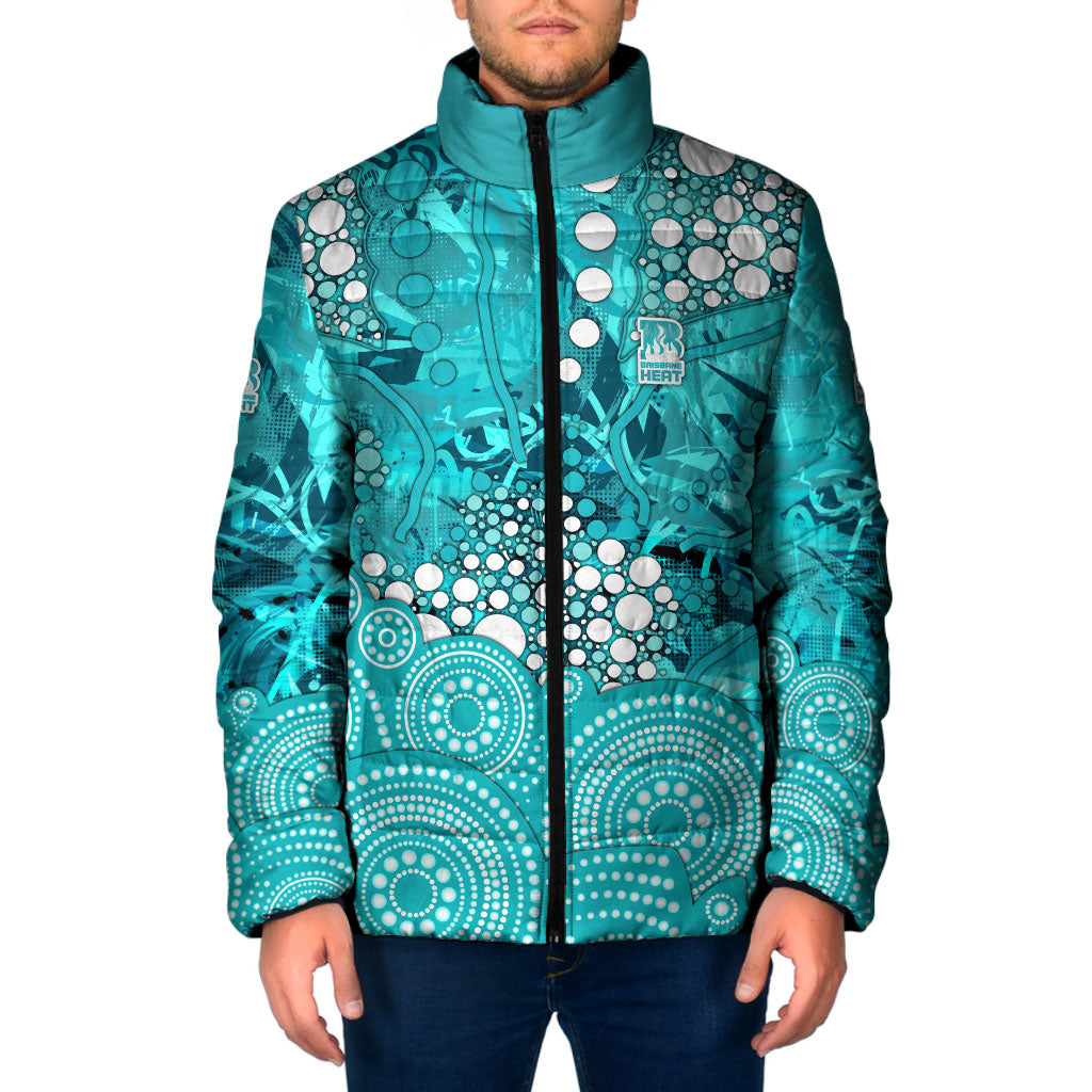 Brisbane Heat Padded Jacket Graffiti Urban Aboriginal Dot Abstract Design