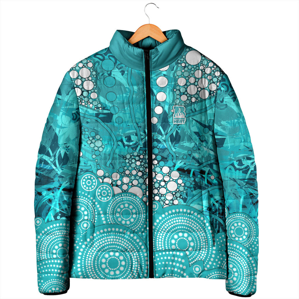 Brisbane Heat Padded Jacket Graffiti Urban Aboriginal Dot Abstract Design
