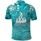 Brisbane Heat Polo Shirt Graffiti Urban Aboriginal Dot Abstract Design