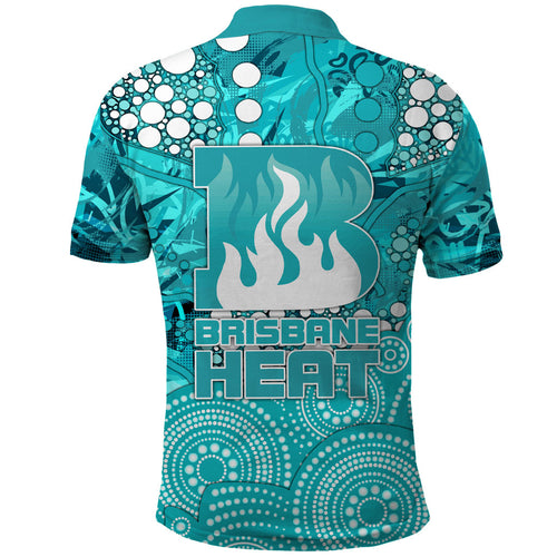 Brisbane Heat Polo Shirt Graffiti Urban Aboriginal Dot Abstract Design