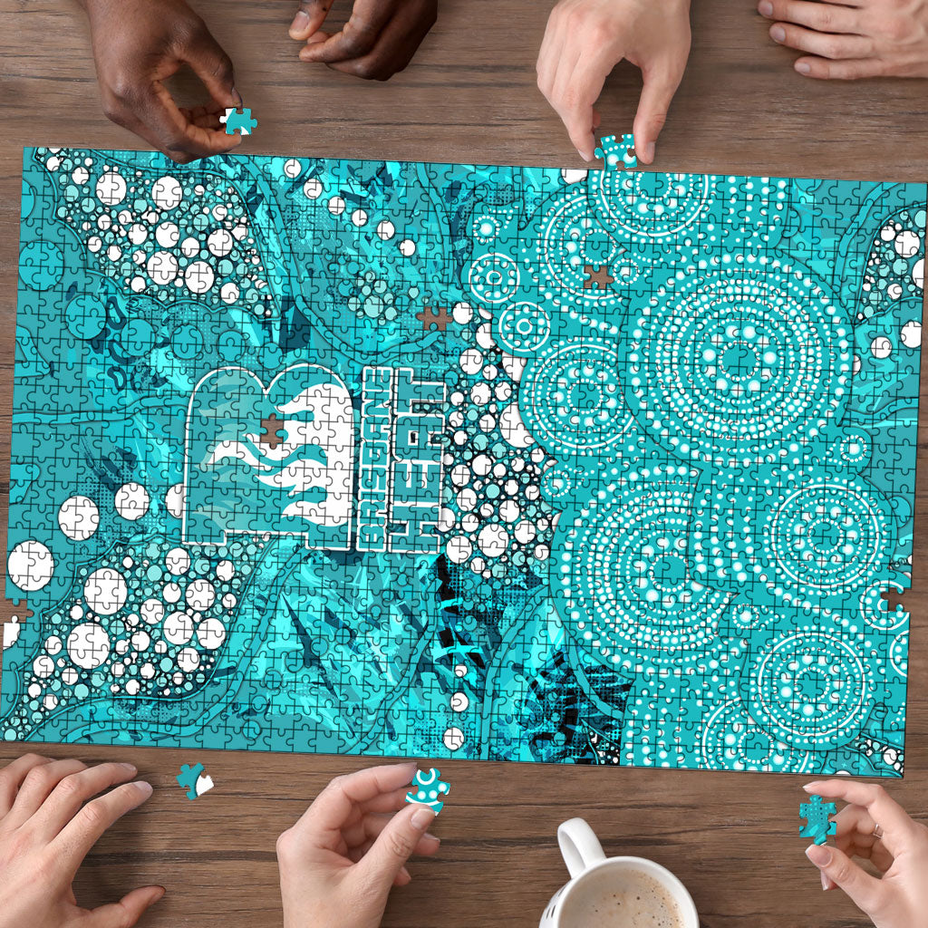 Brisbane Heat Puzzle Graffiti Urban Aboriginal Dot Abstract Design