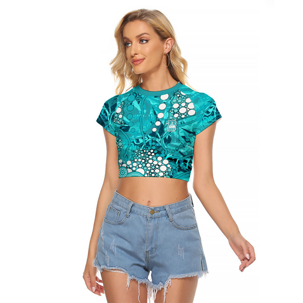 Brisbane Heat Raglan Cropped T Shirt Graffiti Urban Aboriginal Dot Abstract Design