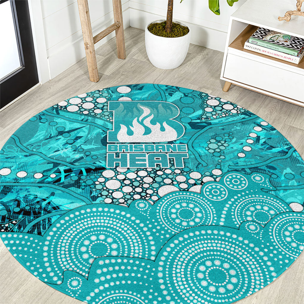 Brisbane Heat Round Carpet Graffiti Urban Aboriginal Dot Abstract Design