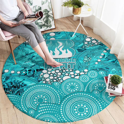 Brisbane Heat Round Carpet Graffiti Urban Aboriginal Dot Abstract Design