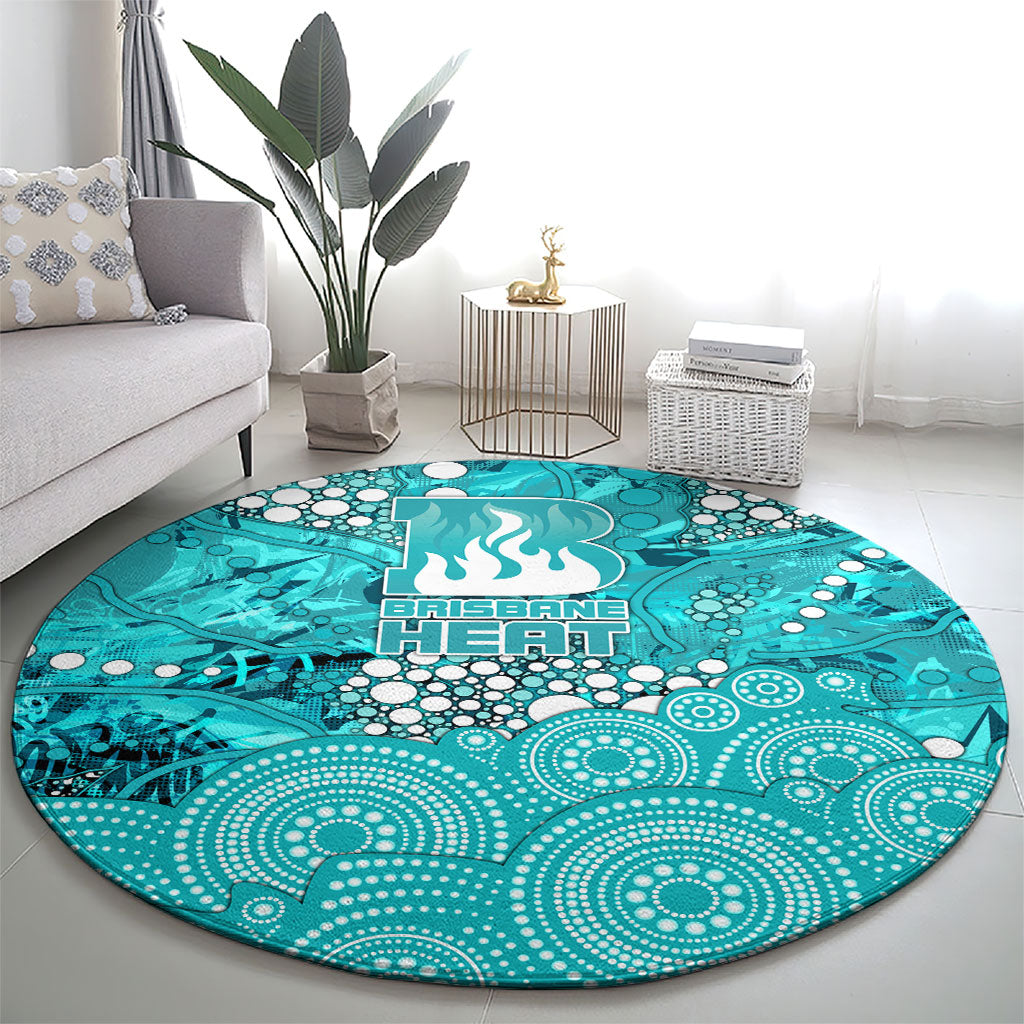 Brisbane Heat Round Carpet Graffiti Urban Aboriginal Dot Abstract Design