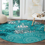 Brisbane Heat Round Carpet Graffiti Urban Aboriginal Dot Abstract Design