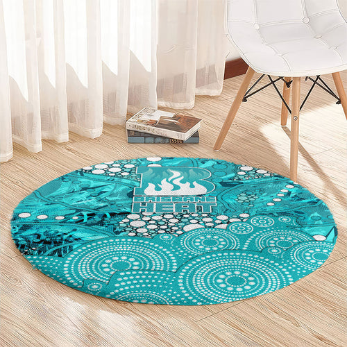 Brisbane Heat Round Carpet Graffiti Urban Aboriginal Dot Abstract Design