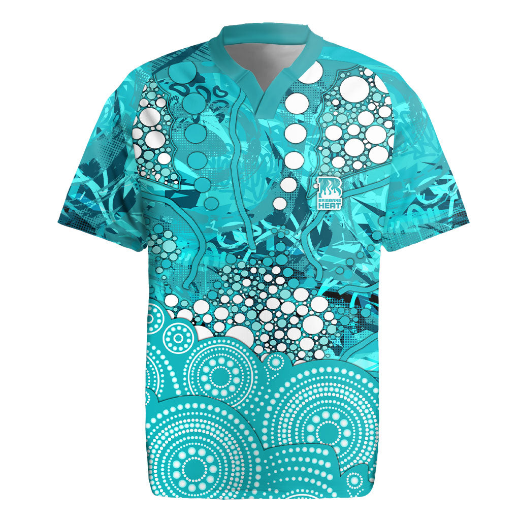 Brisbane Heat Rugby Jersey Graffiti Urban Aboriginal Dot Abstract Design