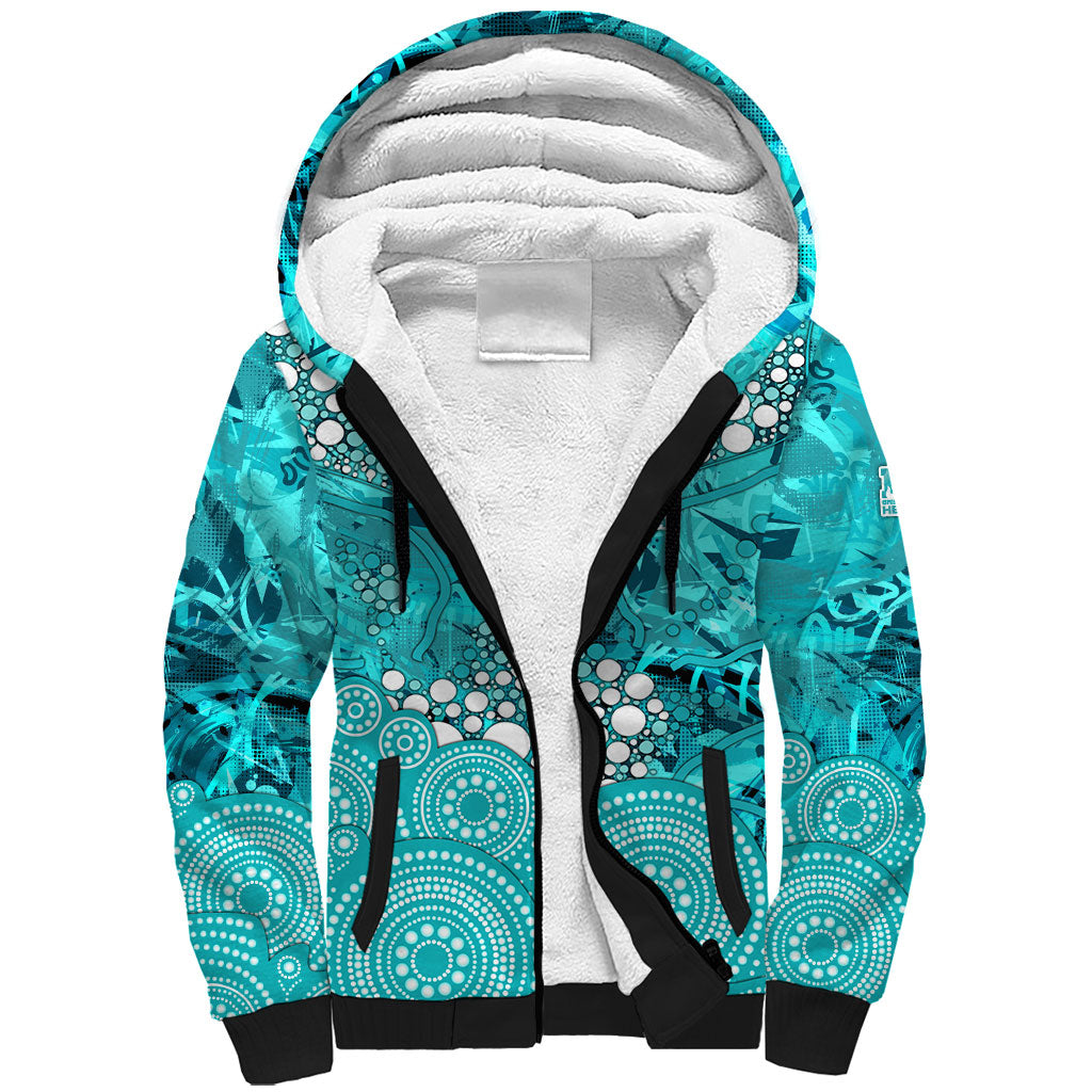 Brisbane Heat Sherpa Hoodie Graffiti Urban Aboriginal Dot Abstract Design