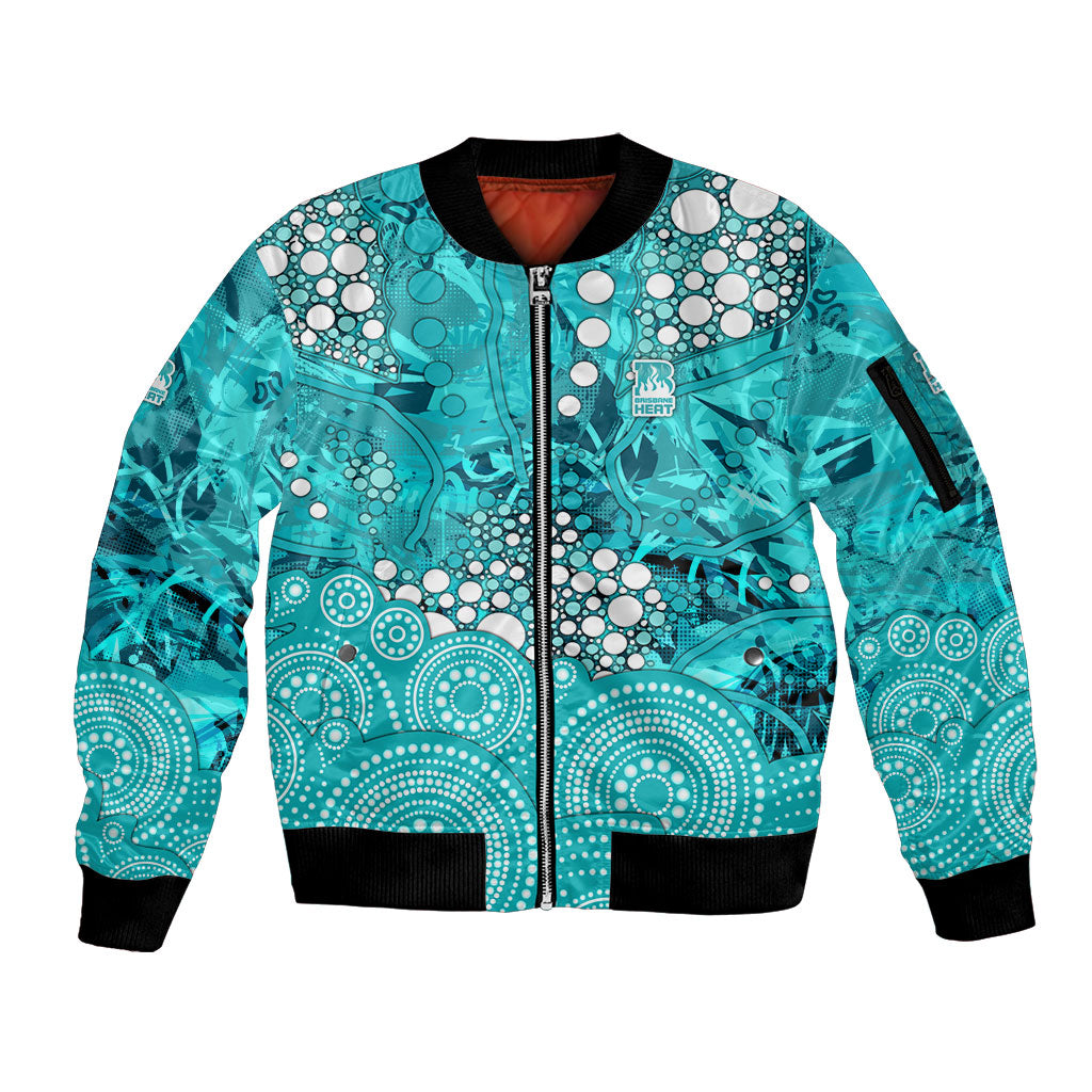 Brisbane Heat Sleeve Zip Bomber Jacket Graffiti Urban Aboriginal Dot Abstract Design