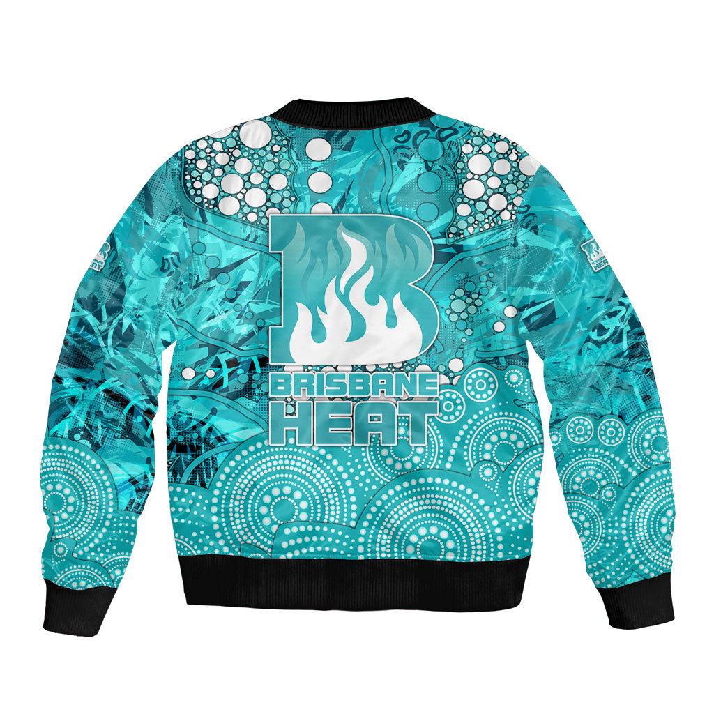 Brisbane Heat Sleeve Zip Bomber Jacket Graffiti Urban Aboriginal Dot Abstract Design