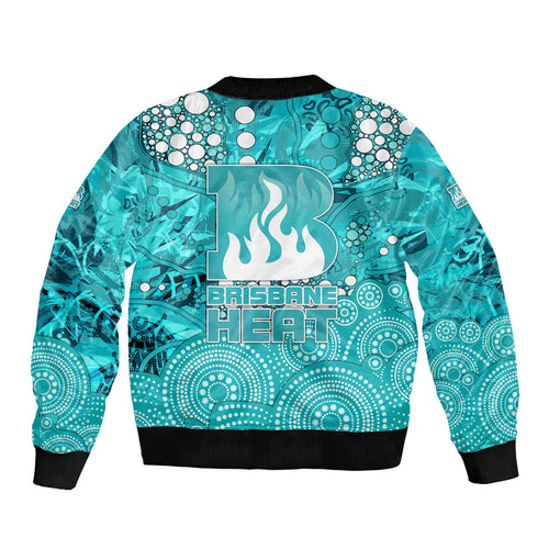 Brisbane Heat Sleeve Zip Bomber Jacket Graffiti Urban Aboriginal Dot Abstract Design