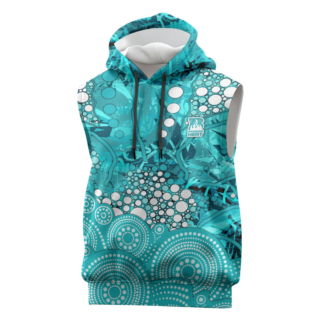 Brisbane Heat Sleeveless Hoodie Graffiti Urban Aboriginal Dot Abstract Design